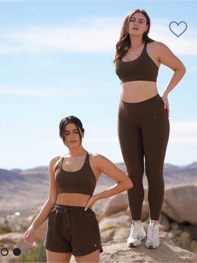 Phenix Chocolate Brown Seamless Scoop Sports Bra & Leggings Set